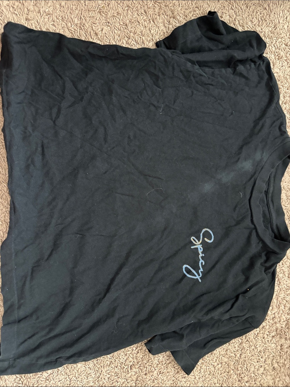 Universal Thread Black Short-Sleeve Tee with Script Chest Accent